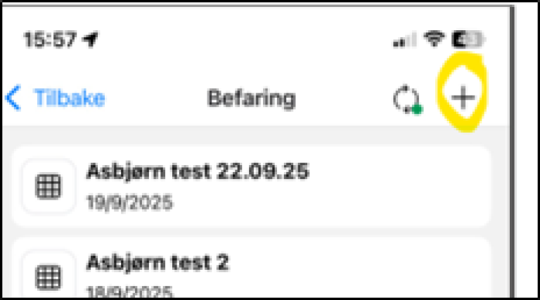 Bilde av meny med plusstegn øverst i høyre hjrørne